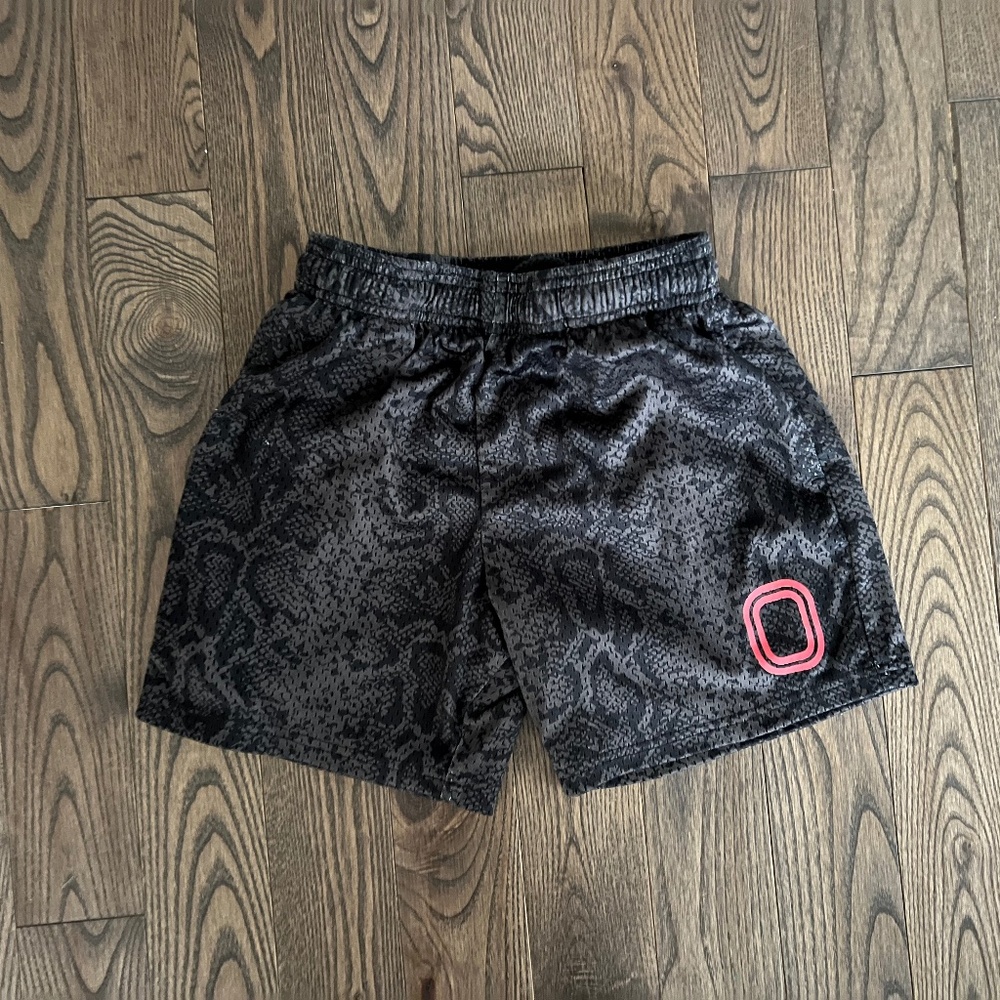 Kids OVERTIME Classic Shorts - Black w/Red Logo - Size Large